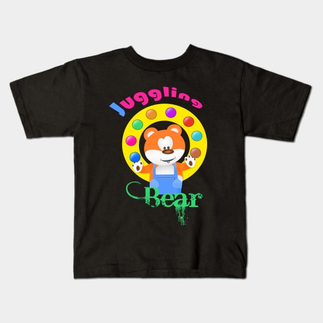 Juggling Teddy Bear Kids T-Shirt by Designvalley